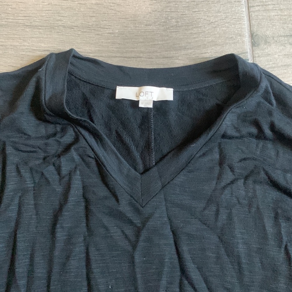 Loft black vneck top - Picture 3 of 5